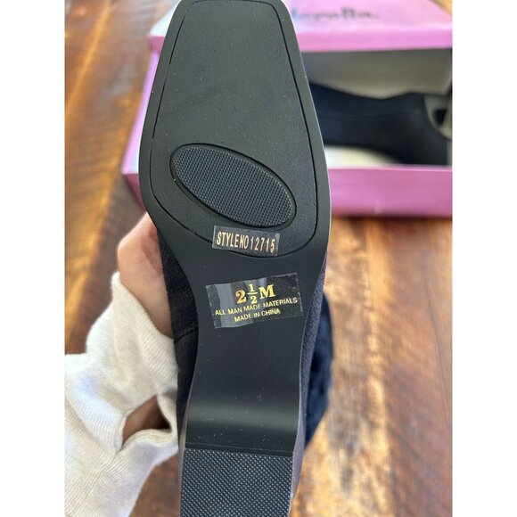 Cinderella Of Boston Black Micro Suede Fur-Lined Boots Size 2.5M - Picture 9 of 12